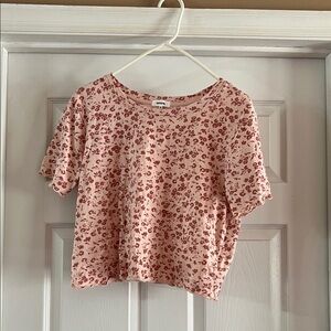 Kensie Pink Floral Crop Top